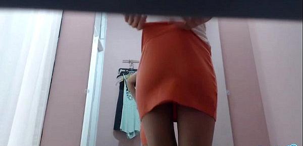  hot teen latina in private dressing room bent over in front of camera